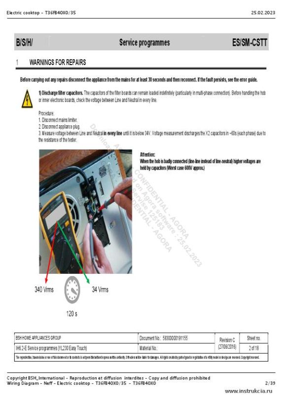 Сервисная инструкция NEFF T36FB40X0, 35, WIRING DIAGRAM